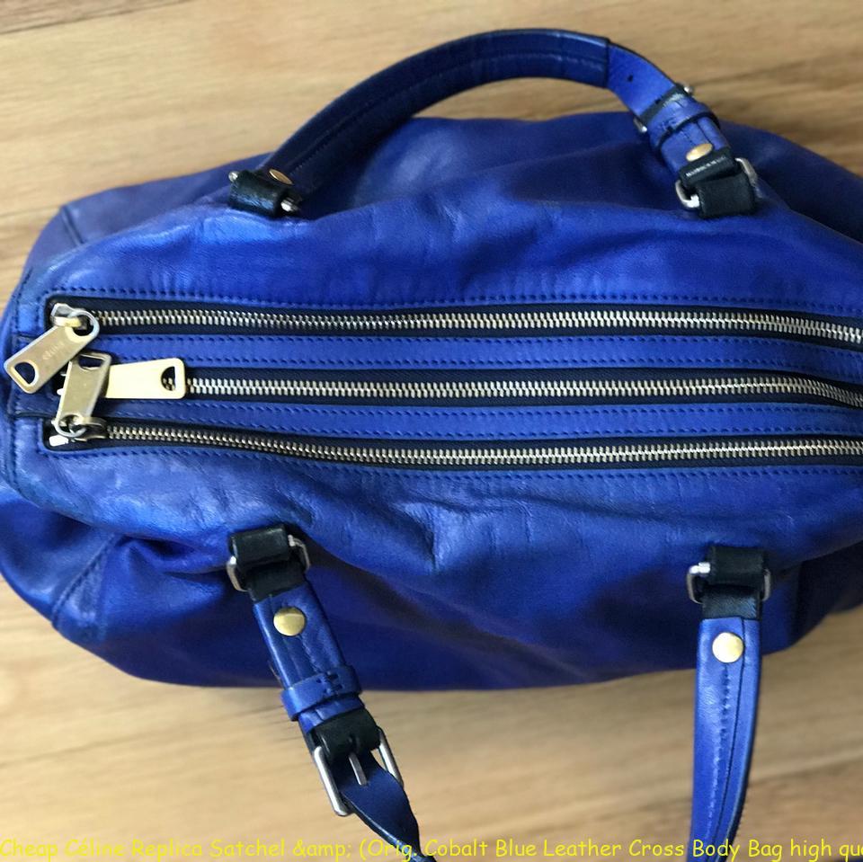 Cheap Céline Replica Satchel & (Orig. Cobalt Blue Leather Cross Body Bag high quality designer ...