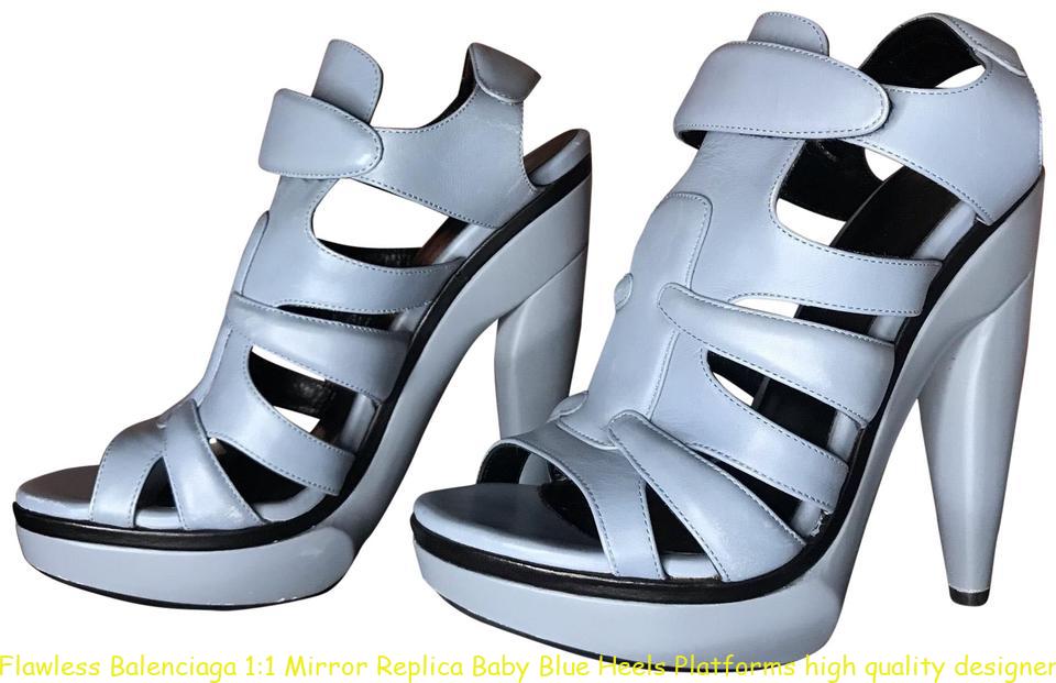 Flawless Balenciaga 1:1 Mirror Replica Baby Blue Heels Platforms high quality designer replica ...
